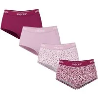 pieces Hipster PCLOGO LADY 4 PACK AOP/SOLID NOOS BC (Packung, 4-St) Baumwollmischung
