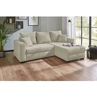 Jockenhöfer Gruppe Ecksofa Ecksofa Elmau, Größe Ottomane: L, B:235cm, optional mit Topper, mit Schlaffunktion, Topper, Bettkasten & 2 Zierkissen