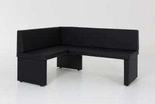 Eckbank Bank Küchenbank -Debi R- Kunstleder Schwarz 168 x 128 cm