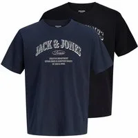 Jack & Jones T-Shirt JJEDENVER LOGO TEE SS O-NECK 2PK MP (Packung, 2-tlg) aus Baumwolle, in Jersey-Qualität, gerade Passform, pflegeleicht