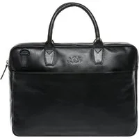 SID & VAIN Laptoptasche echt Leder Aktentasche 15 Zoll Laptop Fach schwarz, Laptoptasche 15,4 Zoll, Aktentasche Echtleder Damen Herren schwarz
