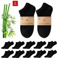 Vivi Idee Sneakersocken 10/20 Paar Bambussocken Herren Damen Füßlinge in Schwarz (20-Paar) anti Schweiß, atmungsaktiv, verstärkte Ferse und Zehenbereich
