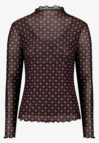 zero - Halbarm-Shirt mit Muster brown/blue - Gr. - 36