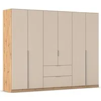 OTTO home Drehtürenschrank Kleiderschrank Schrank Garderobe AGORDO mit Dekor- oder Hochglanzfront (in zwei Griff-Farben, Breite 271 cm) mit Außenschubkästen, Serie in 7 Breiten und 2 Höhen MADE IN GERMANY