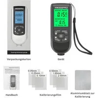 HS.SUPPLY Lackschichtenmessgerät Lackdickenmesser, digitales Beschichtungsdickenmessgerät, Lackmessgerät für lackierte & nicht lackierte Metalloberflächen
