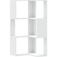 vidaXL Bücherregal Eck-Bücherregal 3 Böden Weiß 50x50x102 cm Holzwerkstoff, 1-tlg.