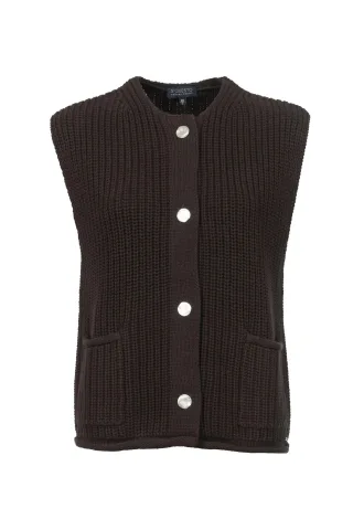 squesto - Strickweste espresso glow - Gr. - 34