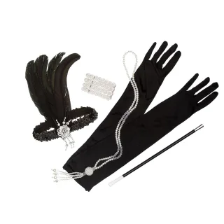 Set "20er Jahre", 6-teilig, schwarz
