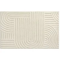 SONGMICS Teppich 3D Hoch-Tief-Flor, Geometrisches Muster, für Wohnzimmer Schlafzimmer, Maschinenwaschbar, Rutschfeste TPR-Rückseite, 150 x 80 x 1 cm