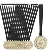 relaxdays Dekoobjekt Gold Medaille für Kinder 12er Set