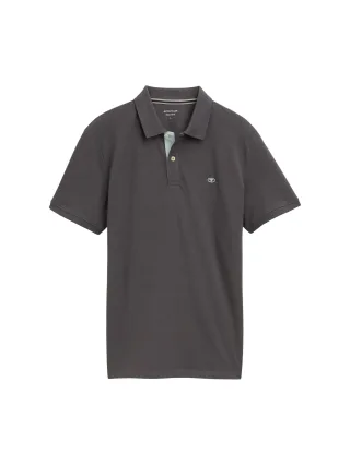 Tom Tailor - Piqué Poloshirt aus Baumwolle dark shadow - Gr. - XL