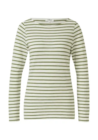 s.Oliver - T-Shirt olive/creme - Gr. - 42