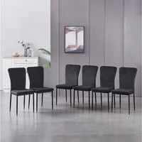 JYMTOM Esszimmerstuhl Samt/Kunstleder, hoher Lehne, Metallgestell, 4/6er-Set (6 St), Samt, Gitter-Design, für Wohnzimmer, Büro, Klassenzimmer