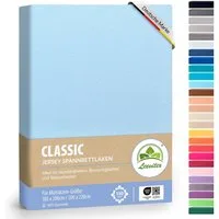 leevitex® Spannbettlaken 180x200 - 200x220 cm, 40 cm Steghöhe, Stoffdicke 150 g/m², Jersey, Gummizug: rundum, (1 Stück), OEKO-TEX® Standard 100 Zertifikatsnummer 10.HTR.85321 zertifiziert