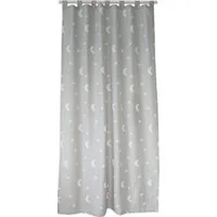 EXPERIENCE Vorhang Schlaufenschal Seitenschal Schlaufenvorhang 2488 140x245 cm Grau mit 7 Schlaufen Mond Sterne (1 St), Schlaufen, blickdicht, Dekostoff, Leuchtet im Dunkeln