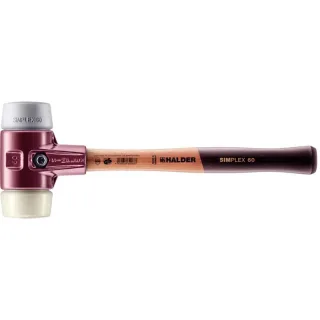 HALDER SIMPLEX - Schonhammer mit Tempergussgehäuse und hochwertigem Holzstiel, TPE-mid / Nylon - 3038.060