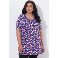 Ulla Popken Longshirt Longshirt grafischer Druck A-Linie Rundhals