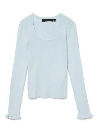 VERO MODA - VMWONDER LS SQUARNECK PULLOVER Ice Water - Gr. - L