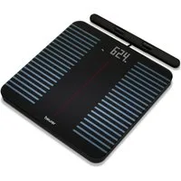 BEURER Körper-Analyse-Waage BF 990 Diagnosewaage zur Ganzkörperanalyse, 180 kg, App-Verbindung, Mit Handsensoren und App-Anbindung via WIFI/Bluetooth, 25 Messwerte