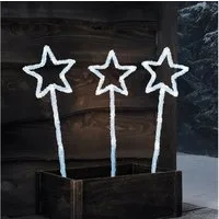 Lights4fun LED-Stern für außen 3er Set LED Stableuchten Sterne, LED fest integriert