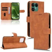 Wigento Smartphone-Hülle Für Fairphone 6 Kunstleder Skin Feel Book Wallet Tasche Hülle Braun, Magnetisch, Kartenhalter, Standfunktion