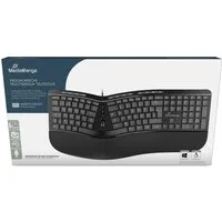 Mediarange Tastatur mit Kabel QWERTZ ergonisch Multimedia MROS120 Tastatur