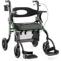 Helavo Rollator H1170, 2-in-1 Rollator & Rollstuhl mit gepolstertem Sitz & Tasche bis 136kg