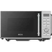 ECG Mikrowelle MTD 2083 FGS, Flachbett mit Grillfunktion, 20L, Silber, einfache Reinigung