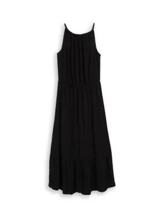 Tom Tailor - Maxi-Kleid aus Viskose deep black - Gr. - 42