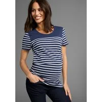 Neun Monate Umstandsshirt Geringeltes Schwangerschaft und Still-Shirt, für bequemes Stillen