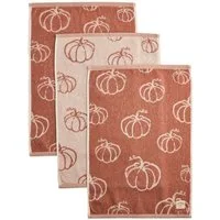 Next Geschirrtuch 3er-Set Geschirrtücher aus Frottee, Herbstkürbis, (3-tlg)