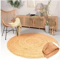 OTTO home Teppich Bjarka, Handwebteppich, rund, Höhe: 10 mm, meliert, 100% Jute, handgewebt, auch rechteckig erhältlich
