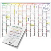 TOBJA Wandkalender Wandkalender 2027 A3 Bunt – Großer Jahresplaner Querformat, Regenbogen-Farben, KW, FSC-Papier, Rückseite Jahresplanung
