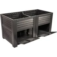 Jelenia Plast Hochbeet Hochbeet mit Stauraum 150 x 76 x 78 cm in Anthrazit