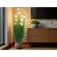 Kunstpflanze Kunstgras Dekogras Stehlampe Dekoleuchte künstliche Pflanze Gräser, Arnusa, Höhe 110 cm, mit LED Beleuchtung batteriebetrieben und Timer