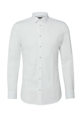 s.Oliver BLACK LABEL - Tailored Fit: Langarmhemd aus Edeljersey weiß - Gr. - 43