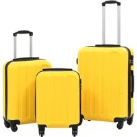 vidaXL Hartschalen-Trolley Hartschalen-Trolley-Set 3 Stk. Gelb ABS