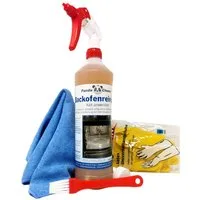 PandaCleaner Backofen- & Grillreiniger - Grillrostreiniger - Konzentrat Backofenreiniger (Spar-Set, [5-St. 1 x Handschuhe, Tuch, Pinsel, Sprühkopf & Reiniger 1 Liter)