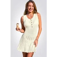 Cupshe Strandkleid Crafty Weißes Mini-Kleid mit Überwurf