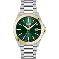 BOSS Quarzuhr STRIKE 1514173, Armbanduhr, Damenuhr, Herrenuhr, Edelstahlarmband, analog, Tag