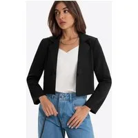 Imily Bela Kurzblazer Damen Langärmliges Jacken mit Revers und Knopfleiste (Packung, 1-tlg., 1per-Pack) einfarbig
