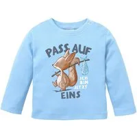 MoonWorks Body Baby Langarm-Shirt 1. Geburtstag mit Spruch Ich bin jetzt Eins, Zwei