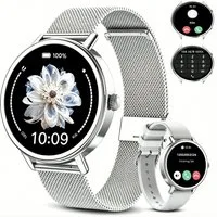 blackview Smartwatch Damen, Neues Fitness Uhr mit Anrufe, Puls, Pulsmesser, SpO2 Smartwatch (4 cm/1.26 Zoll, iOS/Android), Schlafüberwachung,Stress-, IP68 Wasserdicht,Smartwatch für Android IOS