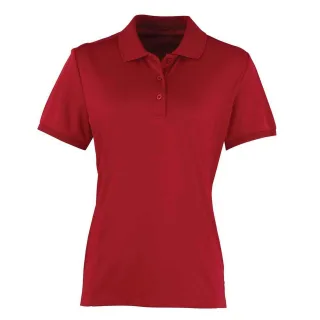 Premier - "Coolchecker" Poloshirt für Damen (Burgunderrot)