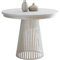 Compleo Esstisch rund Ausziehbar Ø: 120 cm oder Ø: 100 cm, Modern Esstisch mit Lamellen, DAST