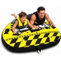 MaxKare Wellenreiter, (Wassersport Schleppreifen, Ø 157 cm für 1–2 Personen, Bootsfahren), mit Nylonbezug, PVC-Innenschlauch, Komfortgriffen und Zugpunkt