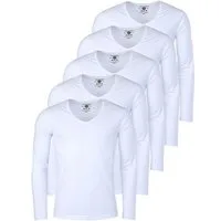 Young & Rich Langarmshirt Herren Uni Basic extra tiefer Ausschnitt Unterziehshirt 2239 5er Pack (5er-Pack, 5-tlg., 5er-Pack) V-Ausschnitt unifarben langarm slim fit