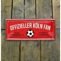 schilderkreis24 Metallschild Blechschild Offizieller Köln Fan 28x12cm