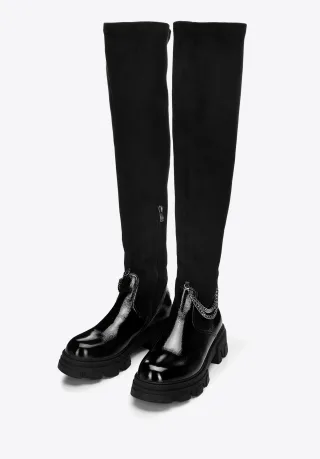 Wittchen Damen-Lackleder-Stiefeletten mit Kette