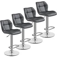 Yaheetech Barhocker 360° Drehbare Hocker mit Fußstütze (4 St), 1/2/4/6er-Set Barstühle Küchenstühle Bistrohocker höhenverstellbar